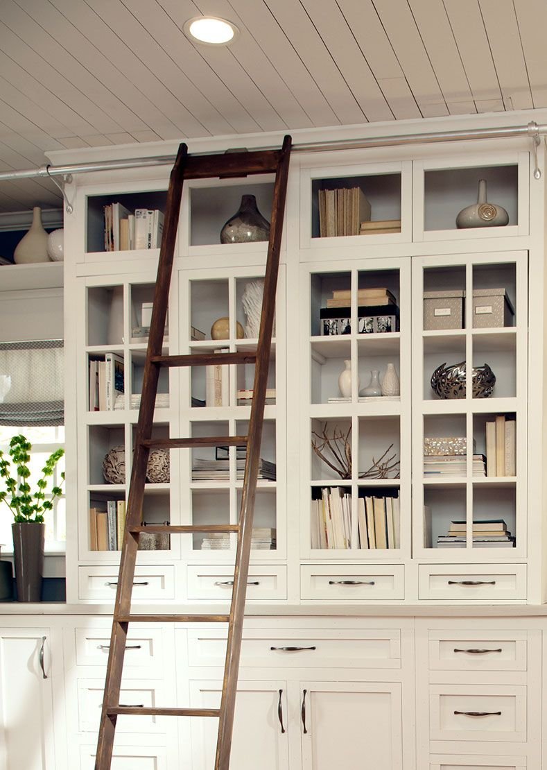 A ladder on a cabinet