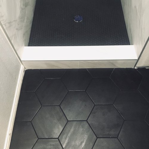 tiled shower