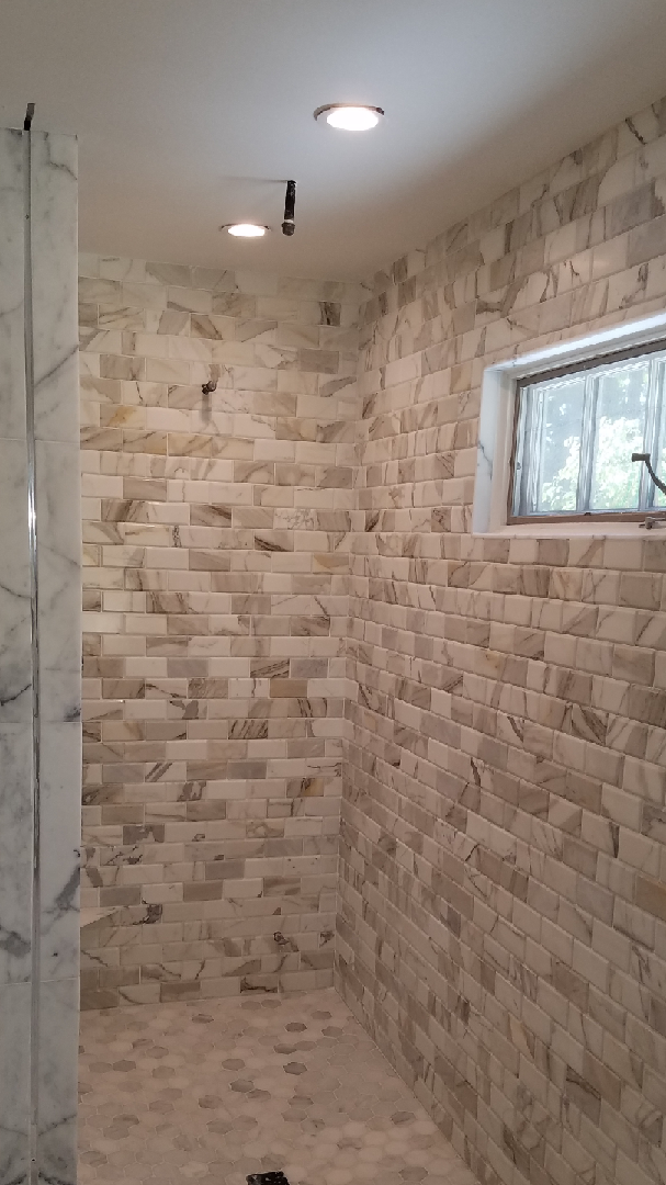 tiled shower