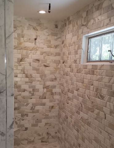 tiled shower