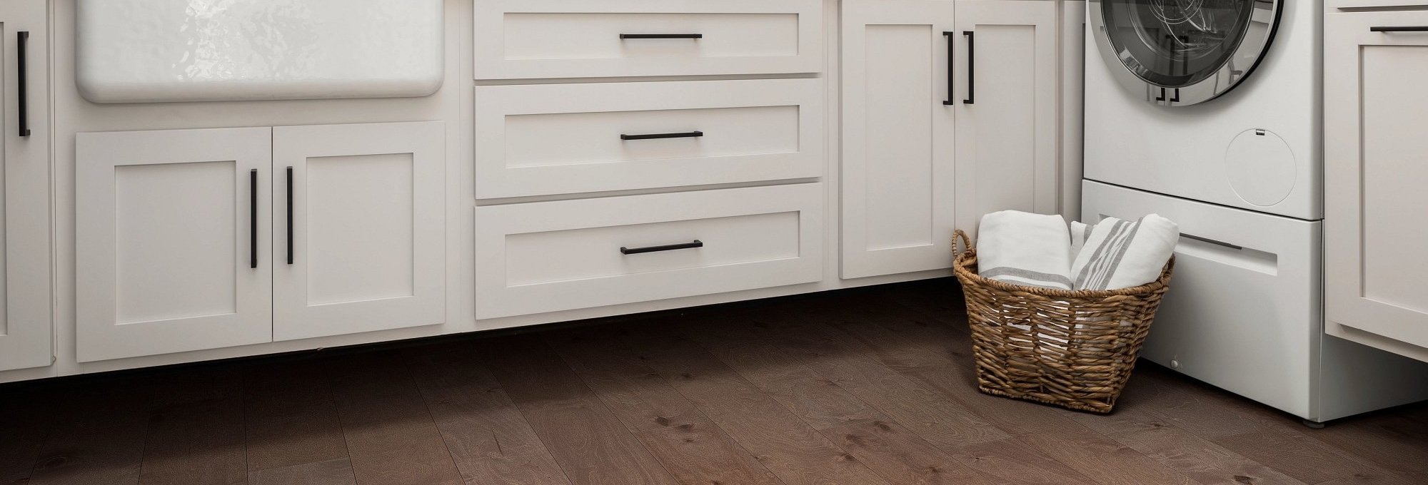 bathroom with hardwood floor from Kenny's Custom Flooring Inc. in San Marcos, CA