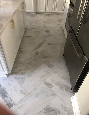 tiled kitchen floor