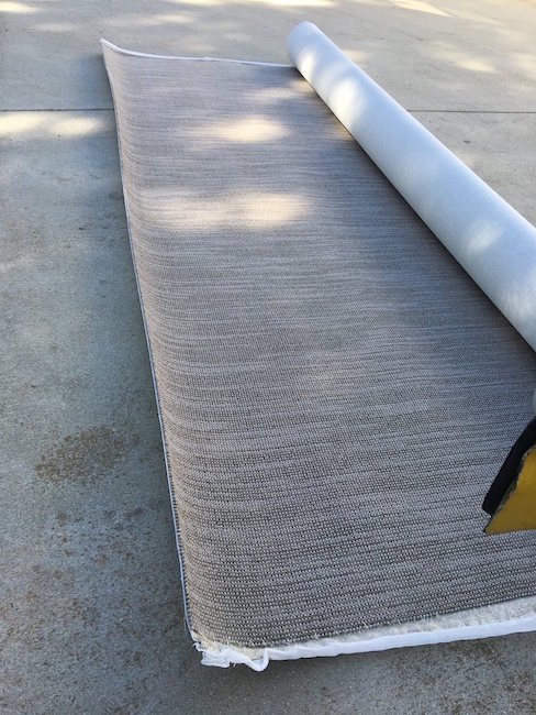 roll of carpet outside